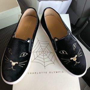 Charlotte Olympia kitty slip-on sneakers